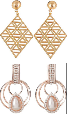 Hana creations Silver Plated Oxidised Traditional Jhumka/ Jhumki Earrings for Women and Girls Zinc, Alloy, Alloy Earring Set