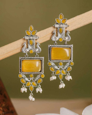 DANGAR ENTERPRISE Long Dangler Earrings Silver Oxidized Earrings Ethnic Wear Earrings Alloy Drops & Danglers
