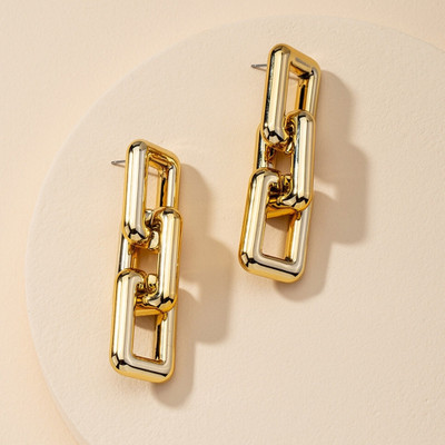 rk arts Korean Geometric Golden Wild Drop Earrings 2 Pcs/Set Alloy Drops & Danglers