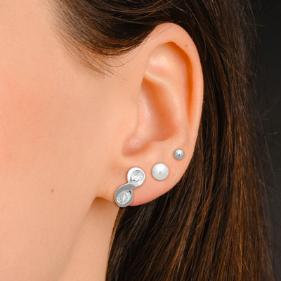 LUV FASHION Premium Collection Of Three Pair Stud Earring For Daily Use For Girls Cubic Zirconia Brass Stud Earring