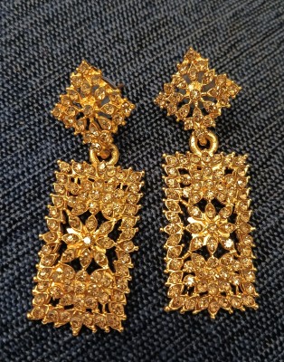 inavit modutech Gold stone stud earrings Diamond Alloy Jhumki Earring