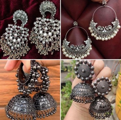 Luckshay creations Combo of 4 Latest fashionable Earrings & jhumka set Beads Alloy Jhumki Earring, Earring Set