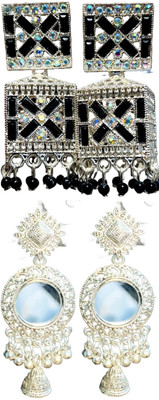 Hernger traders Earring-Box-06_01 & Mirror_earring_05 Cubic Zirconia Alloy Earring Set