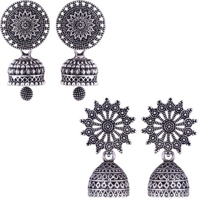 MEENAZ earrings for women silver earrings jhumki combo oxidised jhumka small earrings Beads, Pearl, Cubic Zirconia, Diamond Brass, Enamel, Copper, Zinc, Stone Drops & Danglers, Chandbali Earring, Earring Set, Jhumki Earring