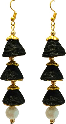 La Belleza black thread 3 layer hanging earring Alloy Drops & Danglers