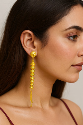 blush bella suidhaga for women earrings light weight and 1 gm Gold plated earrings Brass Tassel Earring