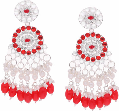 Divastri Silver Plated Earring for Women & Girls Diamond Brass Drops & Danglers