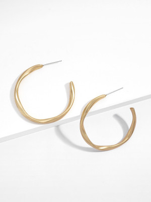 Officially Gorgeous EVERSTYLISH Golden Twisted Hoop Earrings for Women, Subtle, Modern & Lightweight Alloy Drops & Danglers