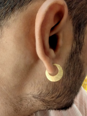 MEHAK CREATION Latest Design Men Earrings Gol Plated 1pairr Brass Hoop Earring