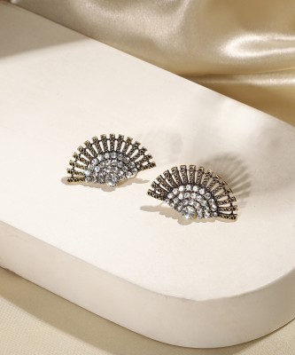 SOHI Women's Luminary Luxe Stud Earrings - Chalice Silver Alloy Stud Earring
