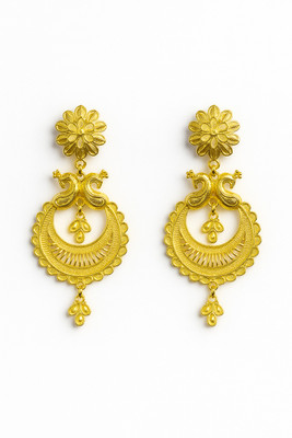 SM Jewelers Traditional Gold-Plated Jhumka Earrings for Women & Girls Alloy Jhumki Earring