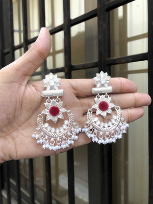 Vedda Silver Plated Earring for Women & Girls Diamond Brass Drops & Danglers
