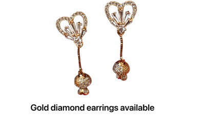 _SHREEJI_ HEART DROP EARRINGS AD American diamond cubic zirconia ethnic Cubic Zirconia Brass Drops & Danglers