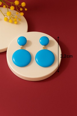 Lexzy Elegant Black Round Drop Earrings Alloy Drops & Danglers