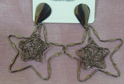 Ali fashions Metallic Star Mesh Alloy Drops & Danglers