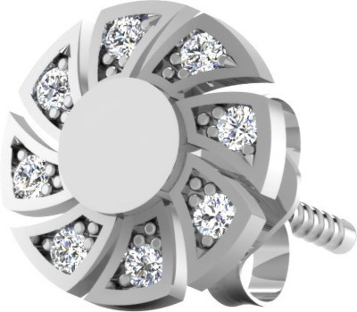 Iski Uski Store Round Flower Design Silver Stud Earring Zircon Sterling Silver Stud Earring