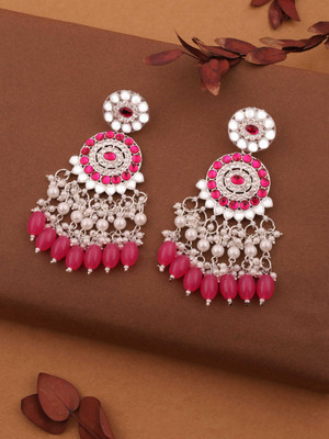 Divastri Silver Plated Earring for Women & Girls Diamond Brass Drops & Danglers