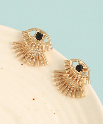 SOHI Gold Plated Designer Stone Casual Stud For Women Alloy Stud Earring