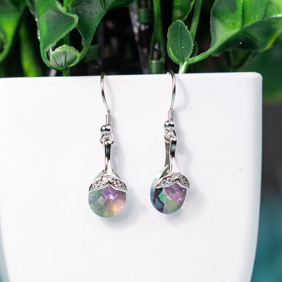 Shiyara JEWELLS Lustrous Drop Sterling Silver Earrings Cubic Zirconia Sterling Silver Drops & Danglers