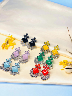 RATNAASYA Oxodized stud pack of 6 pairs with free gift (adjustable silver ring) Beads Alloy Stud Earring