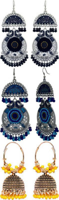 alysa Combo Pack of 3, Jhumka/Jhumki Earrings for Women & Girls Alloy Jhumki Earring
