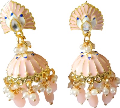 theeelegant Jhumka With Banch Of Pearls Pearl Brass Jhumki Earring