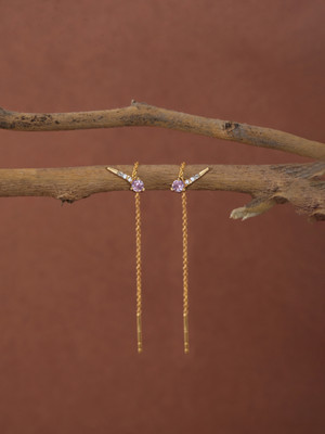 CLARA Cara Cubic Zirconia Sterling Silver Ear Thread