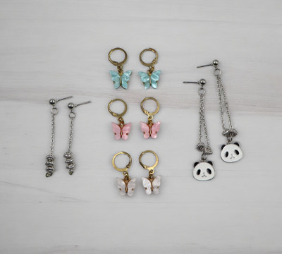 ELCETRATD JEWELLERY shimmering beautiful earrings combo for women and girls Cubic Zirconia Brass Drops & Danglers