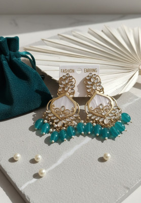 DHVANI Eternal Elegance Earrings Pearl Alloy Drops & Danglers