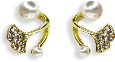 Qalbi Jewels Pearl White Stud Earrings Beads Acrylic Stud Earring