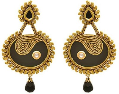 JFL Jewellery for Less Traditional Ethnic One Gram Gold Plated Kundan Designer Earrings for Women Copper Drops & Danglers