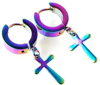 MEHAK CREATION Stylish Multi Colour Unisex Hoop Earrings Brass Hoop Earring Brass Hoop Earring, Stud Earring, Cuff Earring
