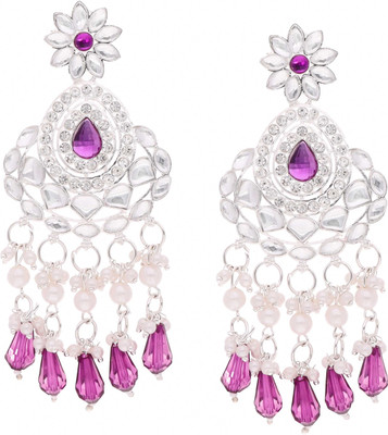 Divastri Silver Plated Earring for Women & Girls Diamond Brass Drops & Danglers