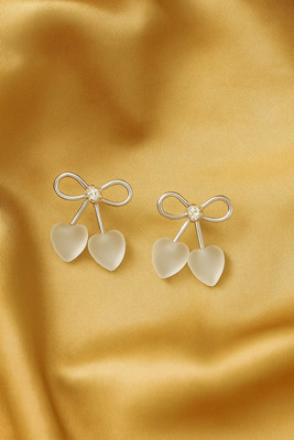Nivira Korean Style Heart Bow Earrings for Women & Girls | Trendy Cute earrings Alloy Stud Earring