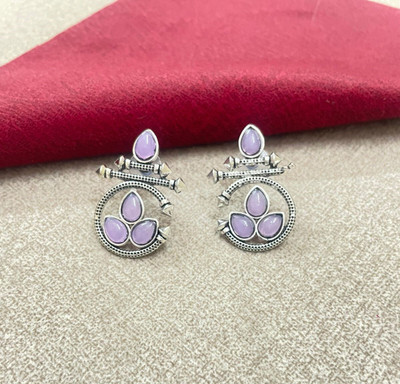 Fashion Paradise Antique Purple Round Stud Earring Alloy Earring Set