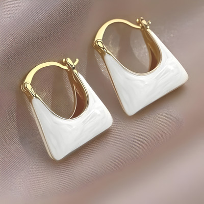 AuvriaZ Korean Chanel Style Bag Earrings stylish korean earrings for women and girls Alloy Hoop Earring, Stud Earring