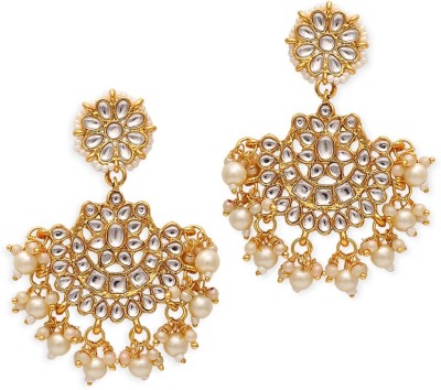 fabula Gold Tone Kundan Ethnic Drop Beads, Crystal Alloy Drops & Danglers