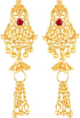 VIGHNAHARTA VFJ1841ERG_10 Cubic Zirconia Alloy, Brass Drops & Danglers, Stud Earring