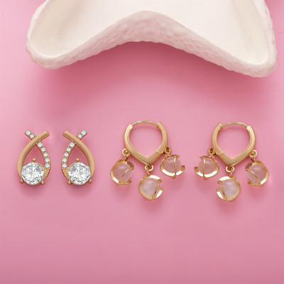 estailo fashion Estailo Fashion Crystal Cross Hoop Earrings | Minimal Bling Alloy Drops & Danglers