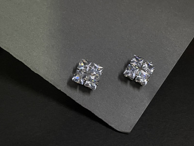 BRAMMEN Earrings Diamond Silver Hoop Earring