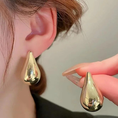 STALWART36 Korean Style Golden Drop Earrings for Women | Anti-Tarnish Daily Wear Jewelry Cubic Zirconia Stainless Steel Stud Earring