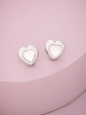 Kushal's Fashion Jewellery White Rhodium-Plated Party Trendy Zircon Stud Earrings Zircon Copper Stud Earring