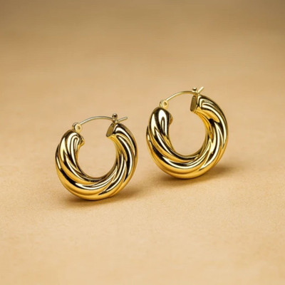 Reshmin Gold Alloy Hoop Earring