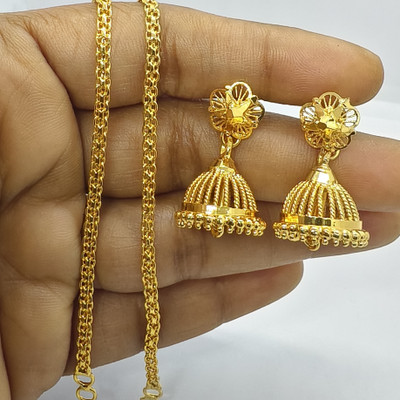 Renus Fashion Plain Flower Jimiki_SideMattal(NEW)_107 Alloy Jhumki Earring