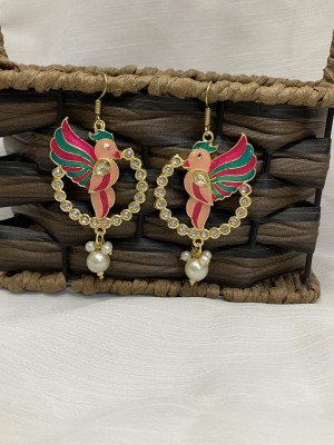 Fashion Theme Earrings for Women Fashion Traditional Jhumkas Crystal, Beads Brass Chandbali Earring, Drops & Danglers
