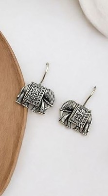 Zewar By Rajni Silver Elephant Earrings Brass Stud Earring