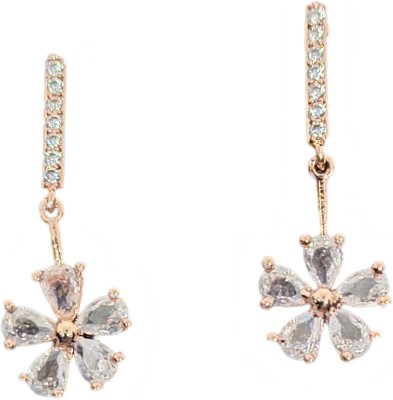 Jheel Fashion Flower Design Earrings Crystal Drops & Danglers