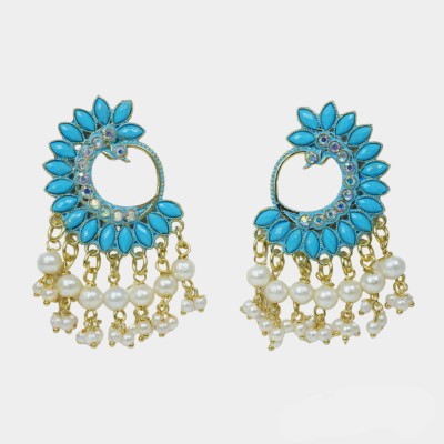 ruwaza art creations Blue Earings Alloy Clip-on Earring