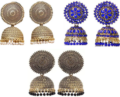 JMBW INTERNATIONAL Stylish Fancy Traditional Combo Set Of 3 Alloy Jhumki Earring