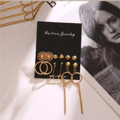 Ruhi Collection Korean Stylish Titanium Plated Unique Drop and Studs Cubic Zirconia Earring Set Cubic Zirconia Alloy Drops & Danglers, Stud Earring